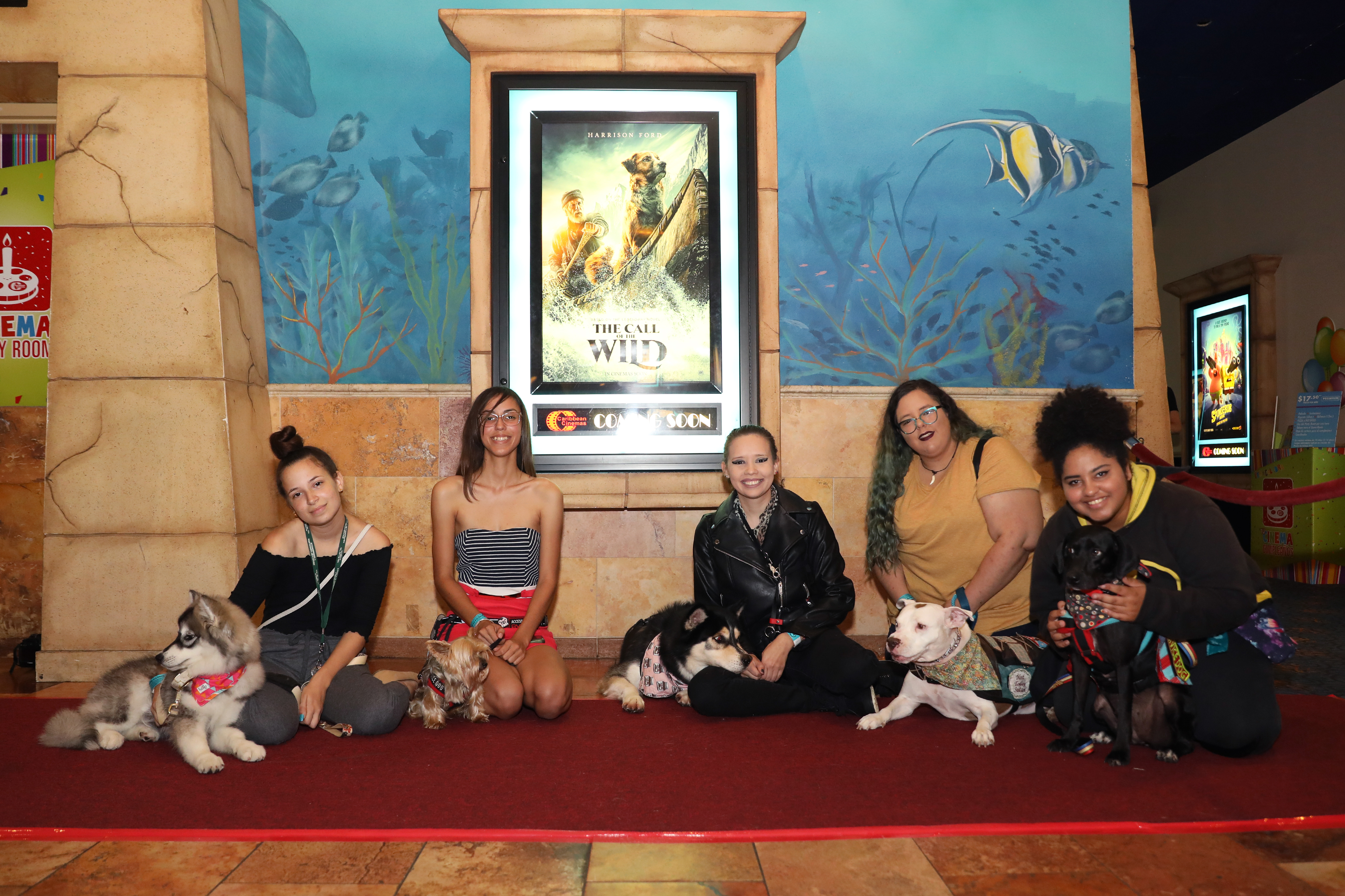 Junto con sus dueños, diversos perros de servicio desfilaron por la alfombra roja del estreno del filme The Call of the Wild. (Suministrada)