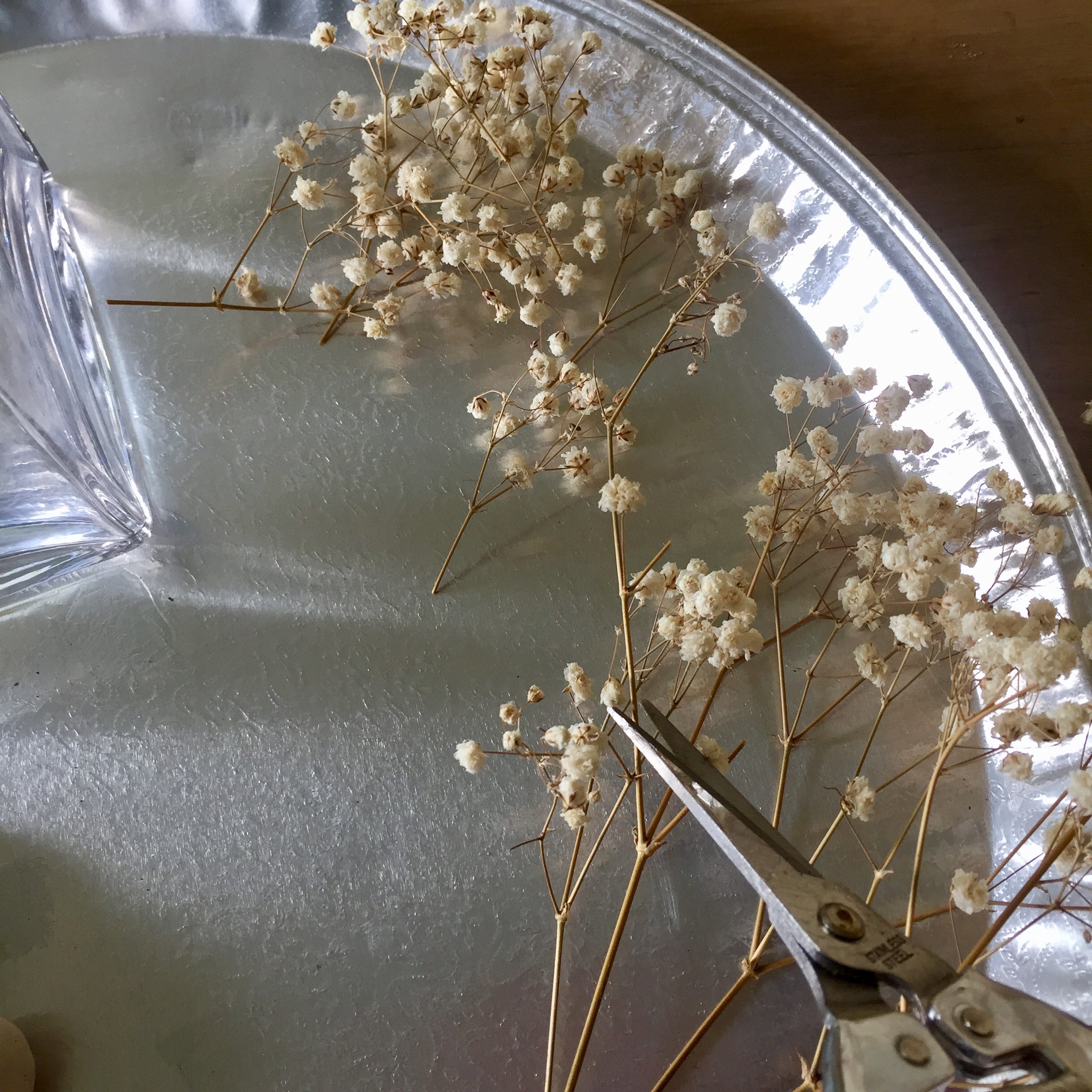 Corta las ramas del Baby´s Breath.